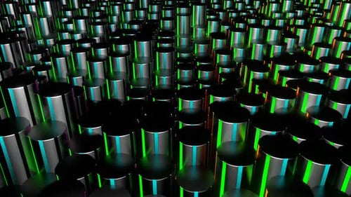 Multicolor Circular Cylindrical Neon Equalizer Background Vj Loop In HD
