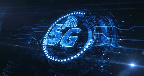 5G high-speed mobile phone network symbol digital concept loop
