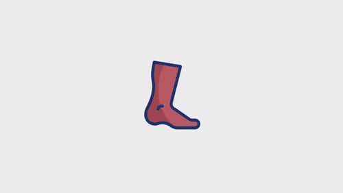 Animated Human Foot Flat Design Icon Loop