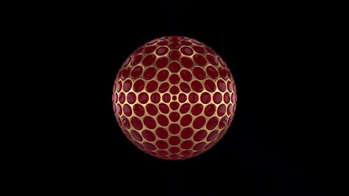 Esfera dourada futurista abstrata Alpha Loop