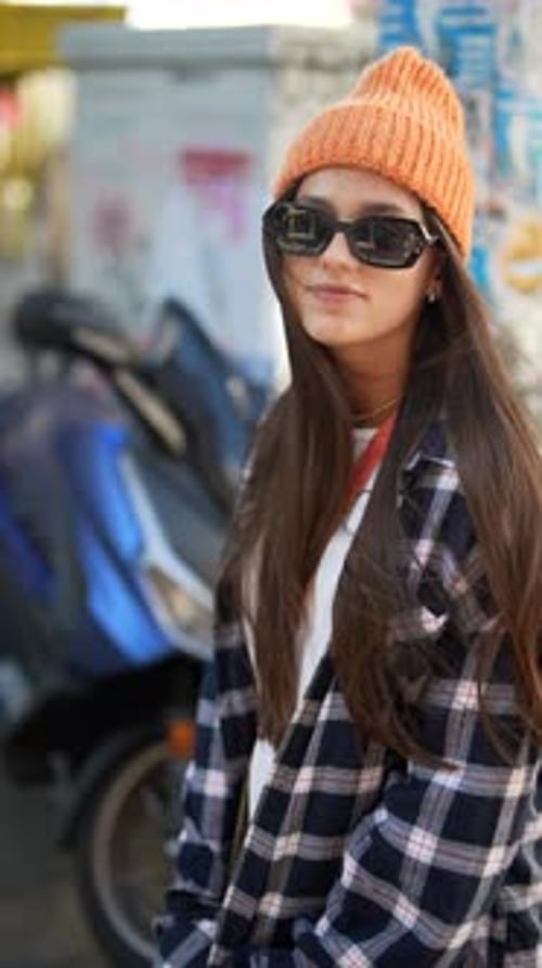 An Urban Fashion Portrait That Captures the Cool Vibes in a Street Setting Environment