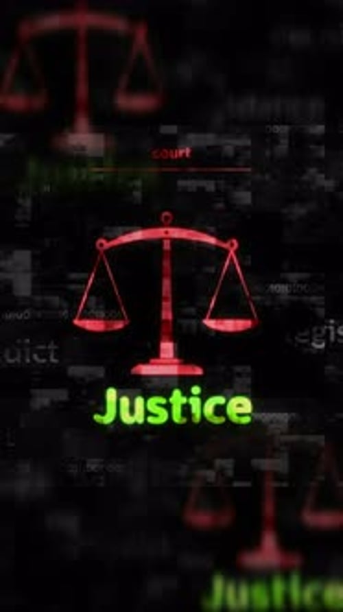 Justice and court symbol seamless loop vertical