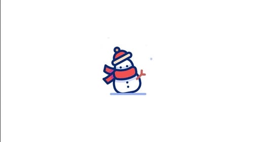 Animated Cute Snowman Waving for Winter Celebrations