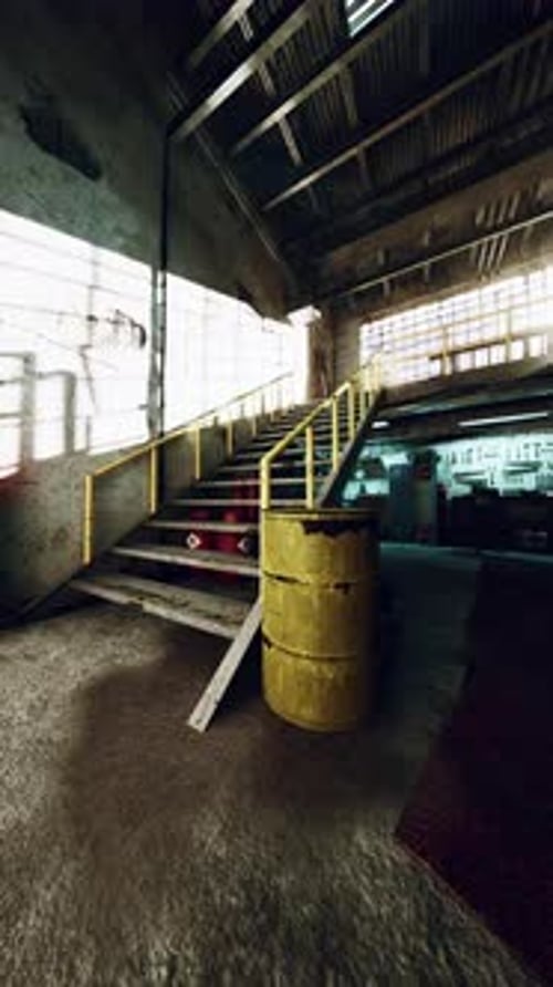Stairs Leading to Roof of Urban Building
