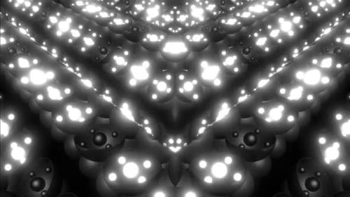 Dynamic abstract glowing spheres create modern background video