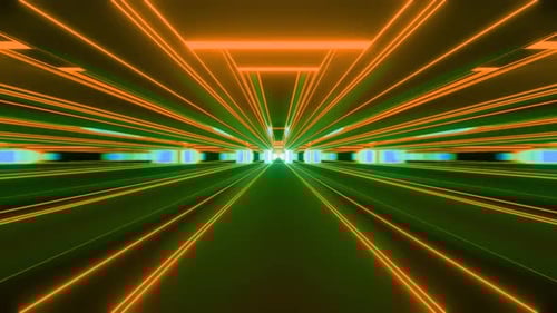 Futuristic Neon Tunnel Hyperspace Animation Loop