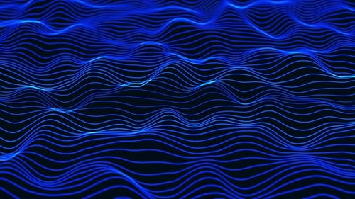 Abstract Blue Wavy Lines Digital Background Animation