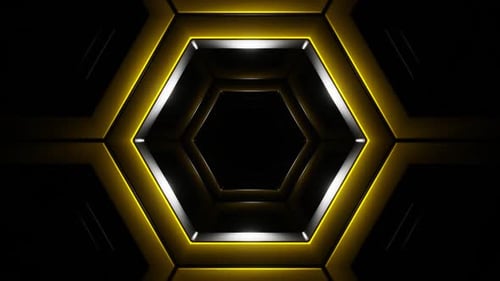 Gold And Silver In To Hexagon Background Vj Loop In HD