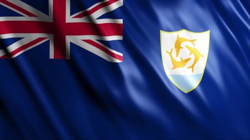 Anguilla National Flag Waving Animation