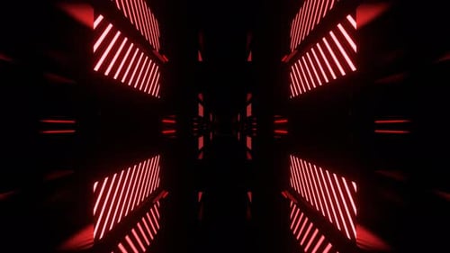 Orange And Red Super Cool Sci Fi Neon Digital Tunnel Background Vj Loop In 4K