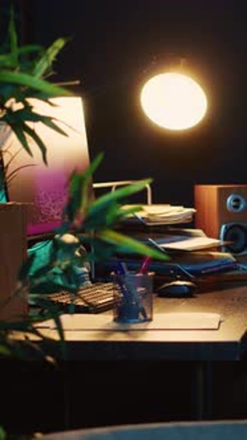 Vertical Video 3D Renders on Work Desk Displays