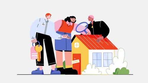 Realtor Talks To Clients To Rent A House