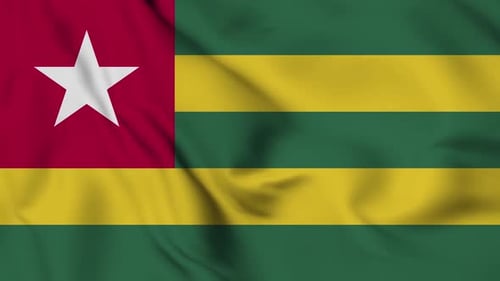 Waving Flag of Togo Country Seamless Loop
