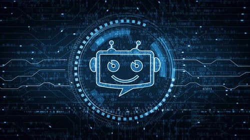 Chatbot ai online assistant support symbol loop digital concept