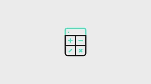 Animated Flat Design Business Calculator Icon
