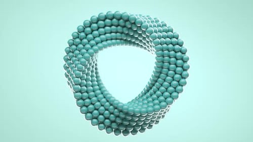 3D Loop Animation of Spinning Balls Molded Into Uneven Circle