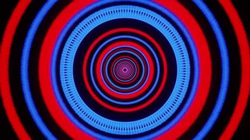 Tunnel der roten und blauen Kreise Vj Loop-Hintergrund HD