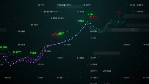 Financial Data 3D Chart Front View Trading Animation Clean 4K
