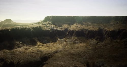 Dramatic Landscape Showing Rocky Cliffs and Rugged Terrain in a Remote Area