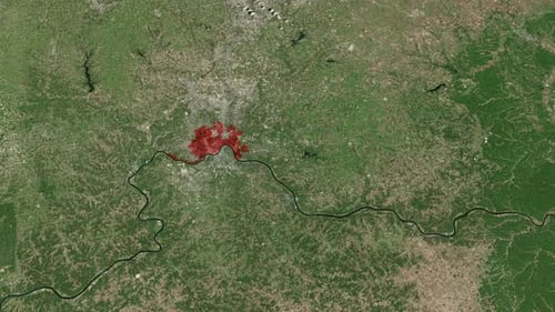 Cincinnati City On World Map 4K