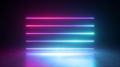 Abstract Glowing Neon Light Lines Loop Background Animation