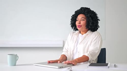 Relaxed Businesswoman Takes Office Break