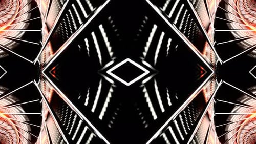 White And Orange Glowing Spiral Kaleidoscope Background Vj Loop In 4K