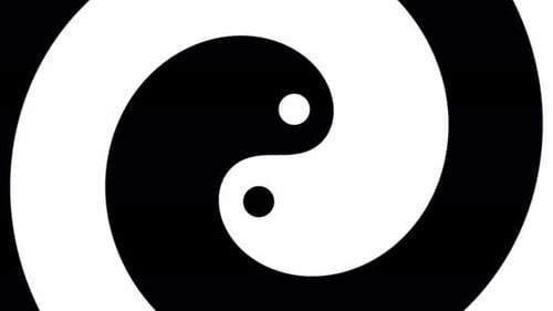 Abstract Swirling Yin Yang Geometric Pattern Loop