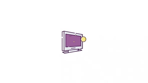 Animated Retro Computer Monitor with Expanding Circle Effect