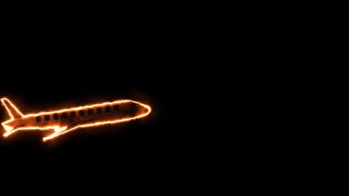 Neon Glow Airplane Travel Transition Animation
