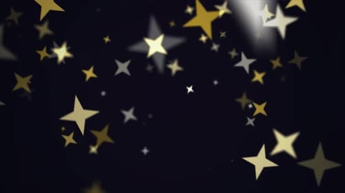 Elegant Falling Golden Stars Decorative Loopable Background