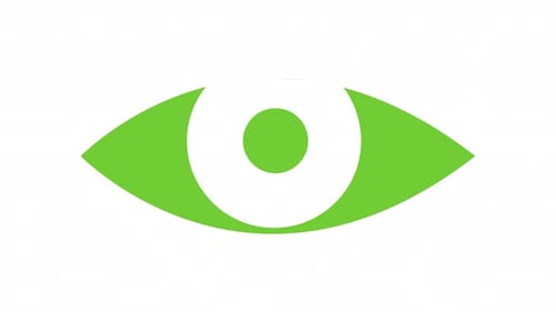 Flat Design Eye Icon Reveal Animation