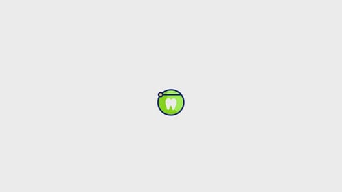 Flat Design Animated Dental Floss Icon Reveal