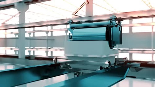 Futuristic maglev train in modern station