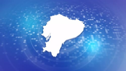 3D Map Outline Build Up on Digital Background