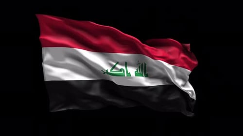 Realistic 3D Waving Flag of Iraq Animation