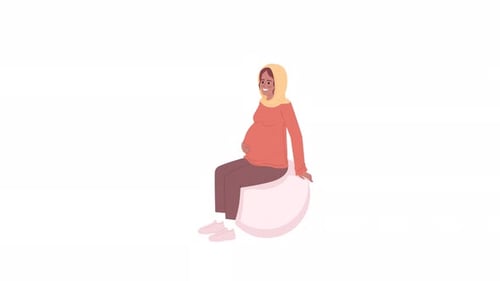Animated Pregnant on Fitness Ball