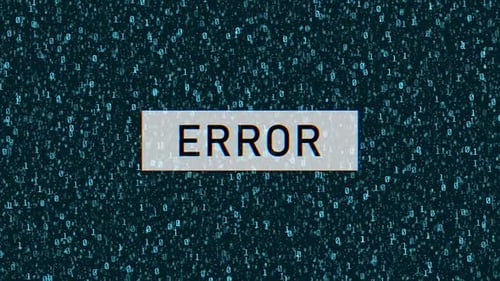 Conceito de erro de computador sobre código binário. notificação de erro do sistema sobre fundo binário