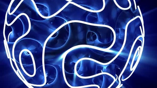 Abstract Glowing Organic Sphere Animation