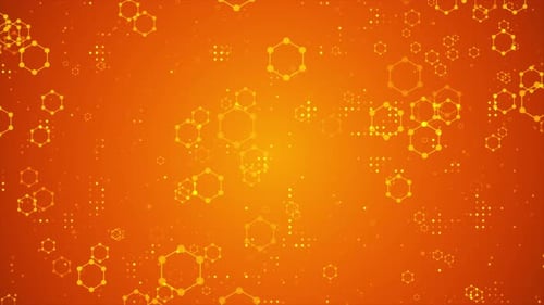 Goldene abstrakte hexagonale Molekülstruktur-Hintergrundschleife V3