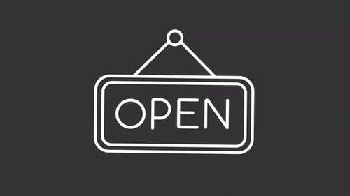 Minimalist Animated Open Sign Board Icon for Business