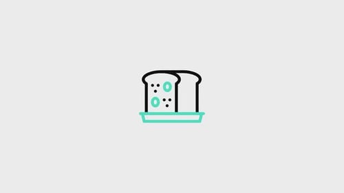 Minimalist Animated Bread Slices Icon Reveal