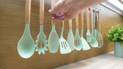 Kitchen Utensils in a Row