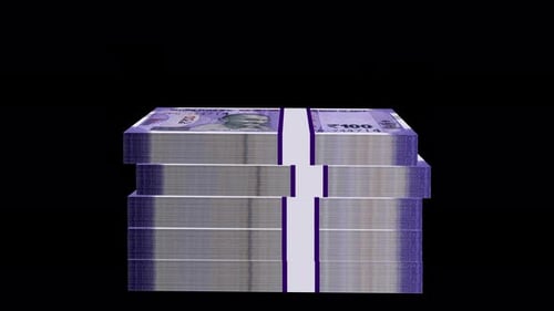 Animation de billets de banque indiens de 100 roupies