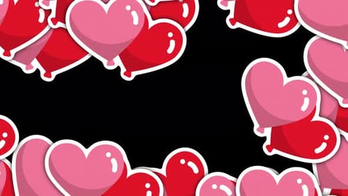 Decorative Heart Balloon Frame Animation