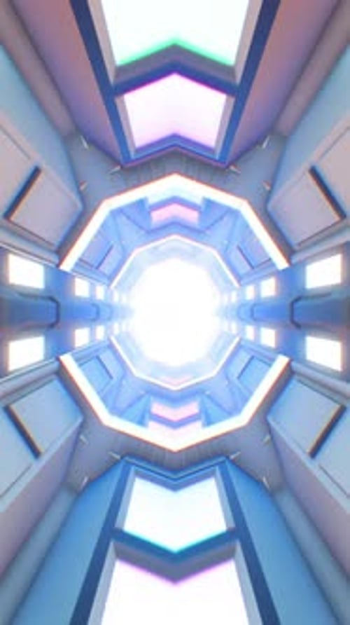 Abstract Geometric Light Tunnel Loop