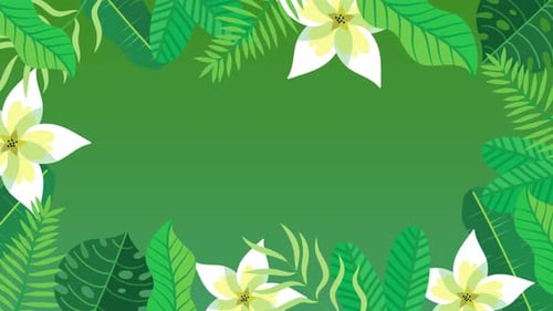 Grüne Animation mit tropischen Blättern, Rahmenhintergrund