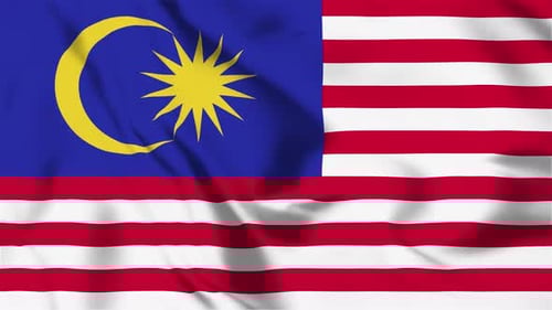 Realistic Waving Malaysia Flag Animation