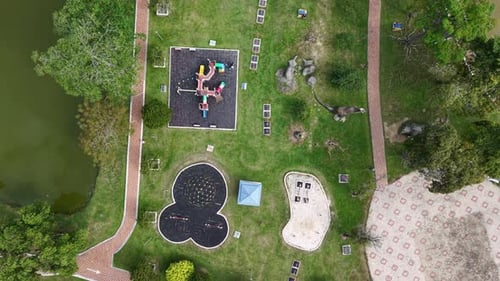Aerial Drone View of Public Park Batu Pahat Malaysia