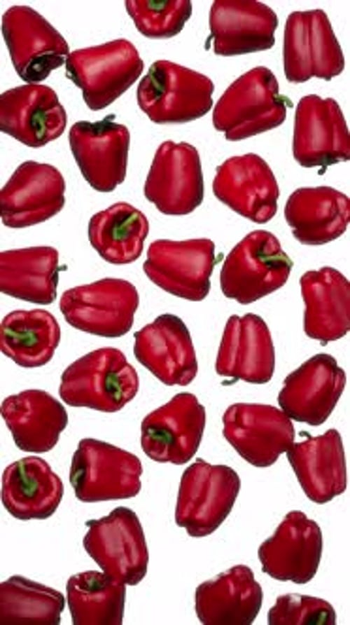 Falling Red Bell Peppers Vertical Background Animation
